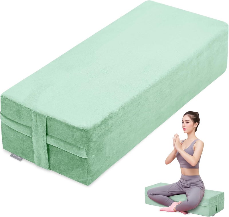 GOFORIT Yoga Bolster Pillow for Meditation and Support，Rectangular Meditation Pillow for Restorative Yoga，26.5"X9.5" X6" - Image 1